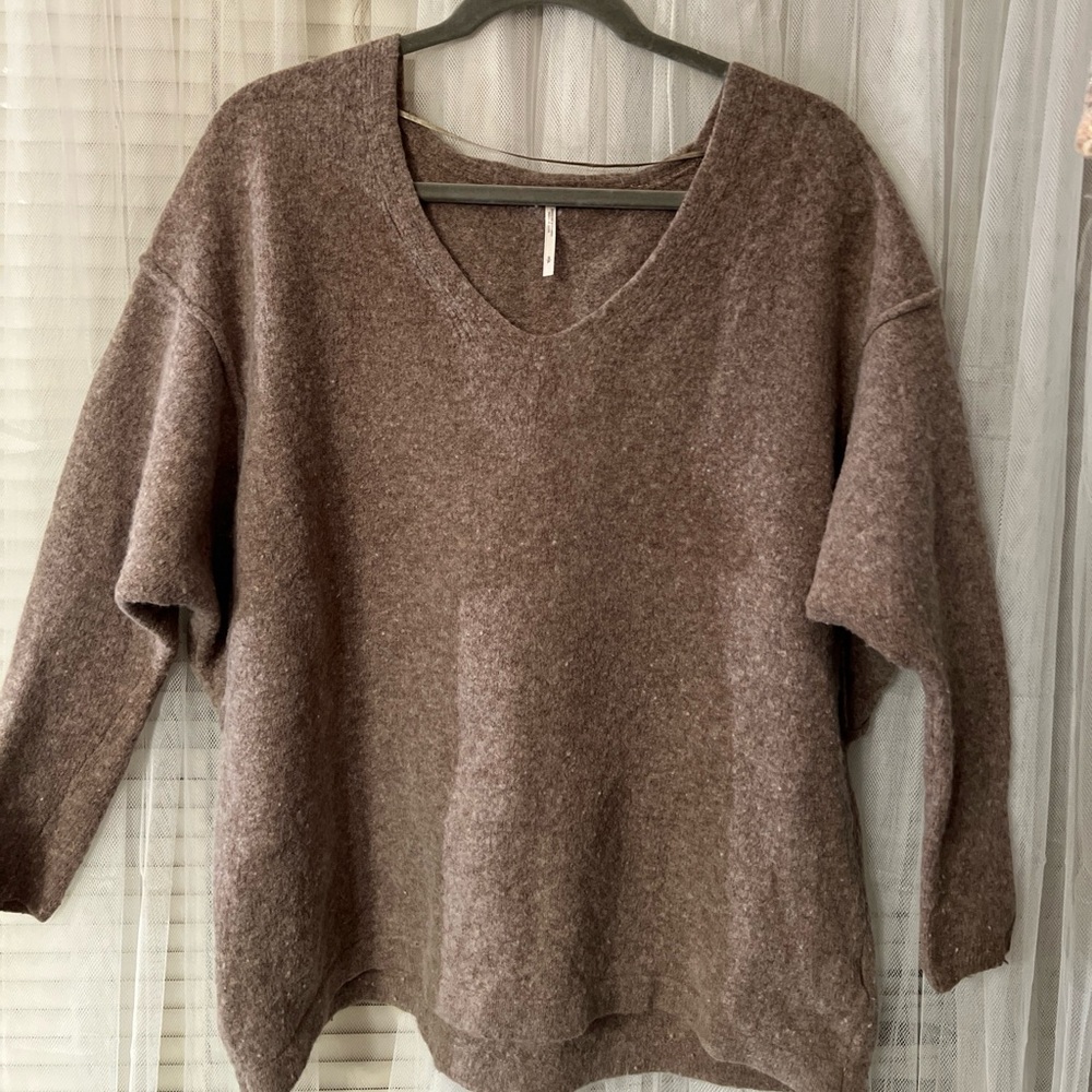 Free People Long Sleeve Brown Wool Blend Sweater - Size S/p J6